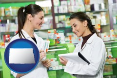 north-dakota two pharmacists in a drug store